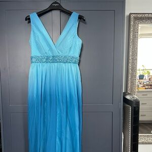 Blue Ombre Sleeveless Gown